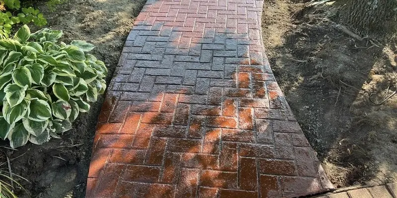 Stamped concrete patio in Nampa, Idaho by ZoeyComm Construction